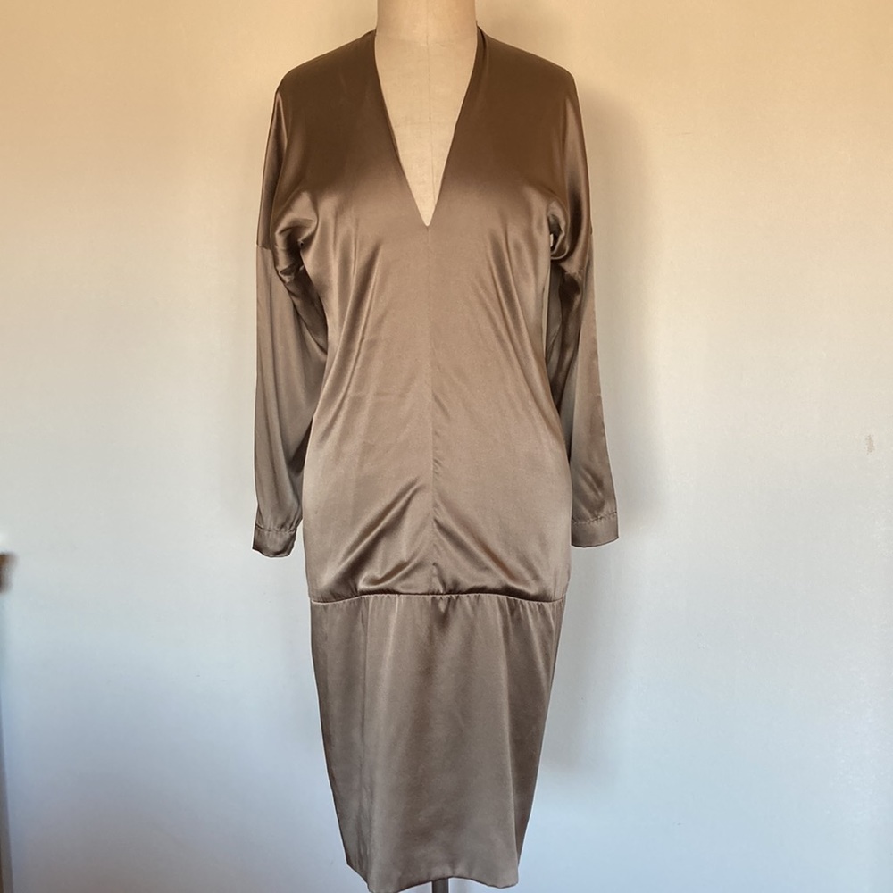 Rozae Nichols drop waist dress, stretch silk, marked L but fits S